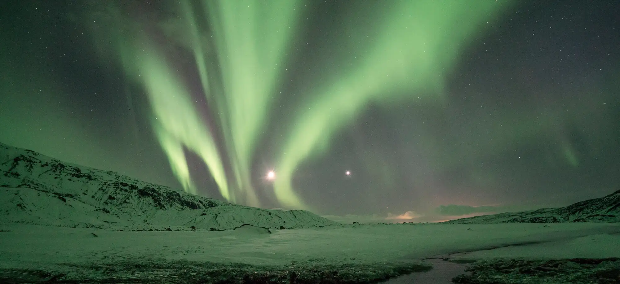 Auroras boreais na Islândia